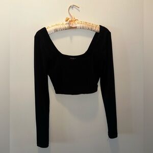 Dynamite Black Square Neck Crop Top
